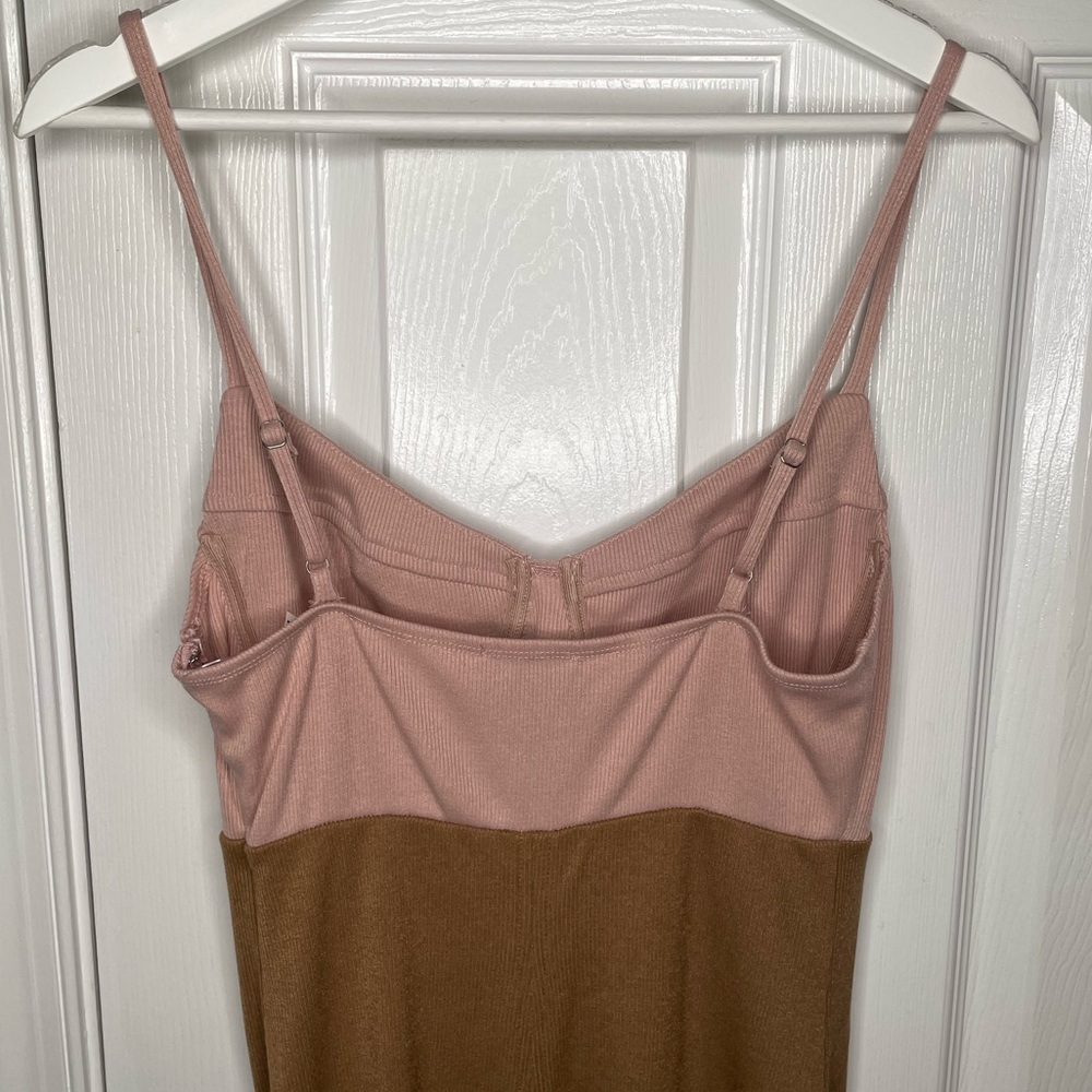 Line & Dot Maggie Dress Midi Corset Bodycon Sz Large Pink Brown Blush Combo NWT - Picture 6 of 8